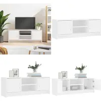 vidaXL Armoire TV Blanc 102x30x37,5 cm Bois composite - Armoire TV - Meubles TV - Supports TV