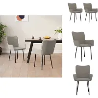 vidaXL Chaise de salle à manger 2 pcs. Velours gris clair - Chaises de salle à manger