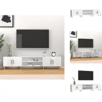 vidaXL Armoire TV Blanc brillant 180x31,5x40 cm Bois composite - Meuble TV