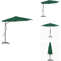 vidaXL Parasol avec mât en acier 300 cm Vert - Parasols & ombrelles