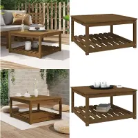 vidaXL Table de jardin brun miel 82,5x82,5x45 cm Pin massif - Table de jardin - Tables de jardin - Table de terrasse - Table basse de jardin