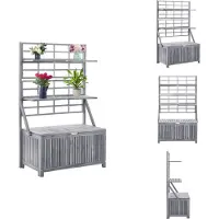 vidaXL Coffre de rangement avec treillis 99x55x160cm en bois massif d'acacia - Coffres de jardin