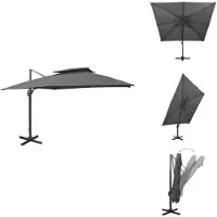 vidaXL Parasol ampli avec ventilation 300x300 cm Anthracite - Parasols & Protection solaire