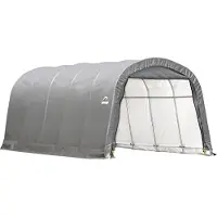 ShelterLogic garage en film Round Top, 22,57 m² gris 610 x 370 x 240 cm (L x l x H)