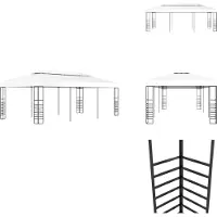 vidaXL Pavillon de jardin 6×3 m Blanc - Pavillons & Tentes de réception