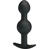 Pretty Love - plug anal à billes internes - silicone noir