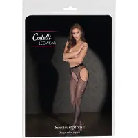 Cottelli Legwear - bas noirs ouverts et brillants (S-L)