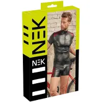 NEK - haut homme zippé - insert rouge - noir - L