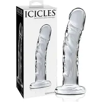 Icicles No. 62 - godemichet en verre en forme de pénis - transparent