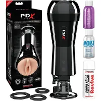PDX - Masturbateur masculin succion et vibration - vagin - noir