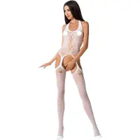 Passion BS059 - ensemble résille lingerie - blanc - S-L