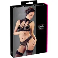 Cottelli collection - ensemble soutien-gorge dentelle col (noir) - 75C/S
