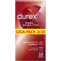 Durex - Préservatif ultra fin réaliste - 2x10 pièces