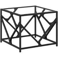 The Living Store Table basse avec plateau en verre Transparent 50x50x41 cm Acier