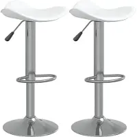 vidaXL Tabouret de bar 2 pcs. Blanc Acier chromé et similicuir - Tabouret de bar - Tabouret de comptoir - Chaise de bar