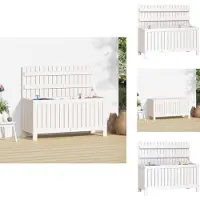 vidaXL Coffre de jardin Blanc 108x42,5x54 cm Pin massif - Coffres de jardin