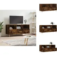 vidaXL Armoire TV chêne fumé 102x36x50 cm Bois composite - Meuble TV