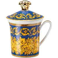 Versace Floralia Blue - Gobelet avec couvercle / 30 ans, Tasse, Multicolore