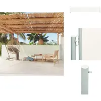 vidaXL Marquise latérale extensible 117x600 cm Crème - Parasols & Protection solaire
