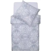 Lumaland linge de lit dans le design de points Galaxy - housse de couette 135 x 200 cm & taie d'oreiller 80 x 80 cm - blanc-bleu