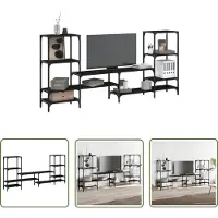 The Living Store Armoire TV noire 206,5x28,5x95 cm Bois composite