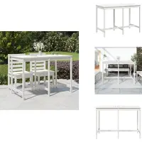 vidaXL Table de jardin blanche 159,5x82,5x110 cm Pin massif - Tables de jardin