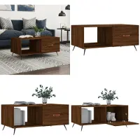 vidaXL Table basse marron aspect chêne 90x50x40 cm Bois composite - Table basse - Tables basses - Table d'appoint - Table de salon