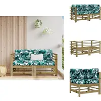 vidaXL Canapé d'angle avec coussins 2 pcs. Pin Imprégné - Eléments de canapés de jardin