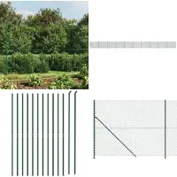vidaXL Clôture grillagée avec bride au sol Vert 1,6x25 m - Clôture grillagée - Grillage - Clôture de jardin