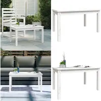 vidaXL Table de jardin blanche 82,5x50,5x45 cm Pin massif - Table de jardin - Tables de jardin - Table de terrasse - Table d'extérieur