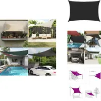 vidaXL Voile d'ombrage 160 g/m² Noir 2,5x4 m HDPE - Parasols & Protection solaire