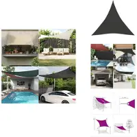 vidaXL Voile d'ombrage 160 g/m² Anthracite 3x3x3 m HDPE - Parasols & Protection solaire