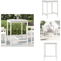 vidaXL Table de jardin blanche 82,5x82,5x110 cm Pin massif - Tables de jardin