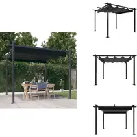 vidaXL Pavillon avec toit extensible 3x3 m Anthracite - Pavillons & Tentes de réception