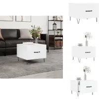 vidaXL Table basse blanc brillant 50x50x40 cm Bois composite - Tables basses