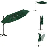 vidaXL Parasol avec mât en aluminium 4 couches vert 3x3 m - Parasols & Protection solaire