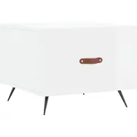 The Living Store Table basse blanc brillant 50x50x40 cm bois composite