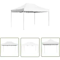 The Living Store Tente de réception professionnelle pliable aluminium 4,5x3 m blanche