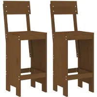 The Living Store Tabourets de bar 2 pcs. brun miel 40x48,5x115,5 cm pin massif
