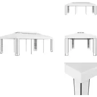 vidaXL Pavillon avec double toit 3 x 6 m Blanc - Pavillons & Tentes de réception