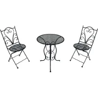 Axi Eloise Table Et Chaise Bistrot, 2 Chaises 1 Table, Ensemble Bistro Extérieur Imprimé Gris - Salon De Jardin Bistrot, Table Bistrot Mosaique Pour