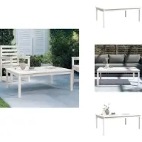 vidaXL Table de jardin blanche 121x82,5x45 cm Pin massif - Tables de jardin