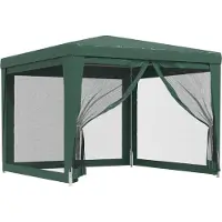 The Living Store Tente de réception avec 4 parois latérales en maille Vert 3x3 m HDPE