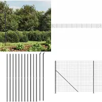 vidaXL Clôture grillagée avec bride au sol Anthracite 2,2x25 m - Clôture grillagée - Clôture de jardin - Grillage métallique