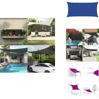vidaXL Voile d'ombrage 160 g/m² Bleu 2,5x4,5 m HDPE - Parasols & Protection solaire