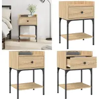 vidaXL Table de chevet chêne sonoma 40,5x31x60 cm bois d'ingénierie