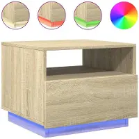 The Living Store Table basse avec lampes LED Chêne Sonoma 50x49x40 cm