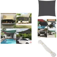 vidaXL Voile d'ombrage Oxford Tissu Carré 3,6 x 3,6 m Anthracite - Parasols & Protection solaire