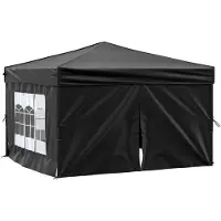 vidaXL Tente de réception pliable avec parois latérales Noir 3x3 m - Pavillons & Tentes de réception