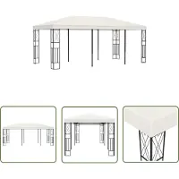 The Living Store Pavillon 3×6 m Creme Stoff